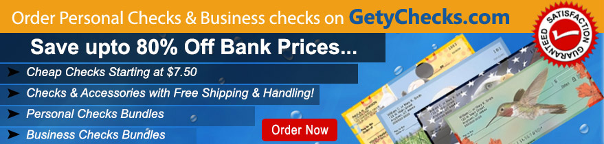 Order Personal Checks on GetyChecks.com upto 80% Off Bank Price