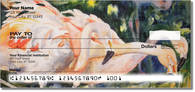 Get pictures of flamingos render in watercolors on our personal checks. Designs by artist Kay Smith. Click here to order!